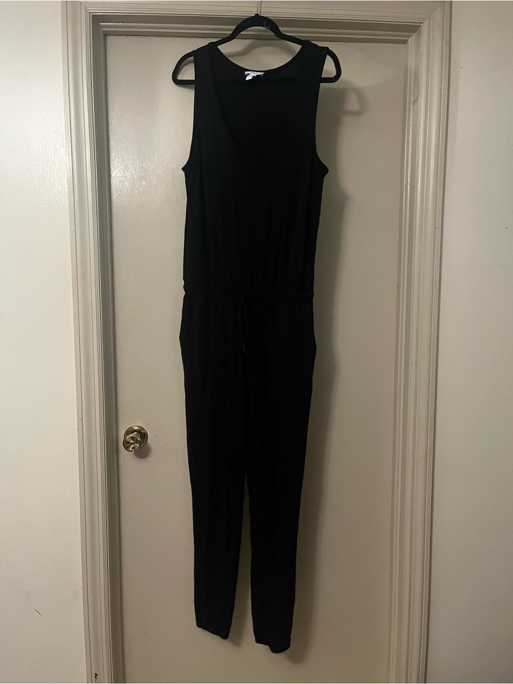 Daily Ritual Black Sleeveless Drawstring-Waist Jumpsuit